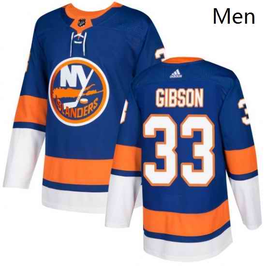 Mens Adidas New York Islanders 33 Christopher Gibson Premier Royal Blue Home NHL Jersey